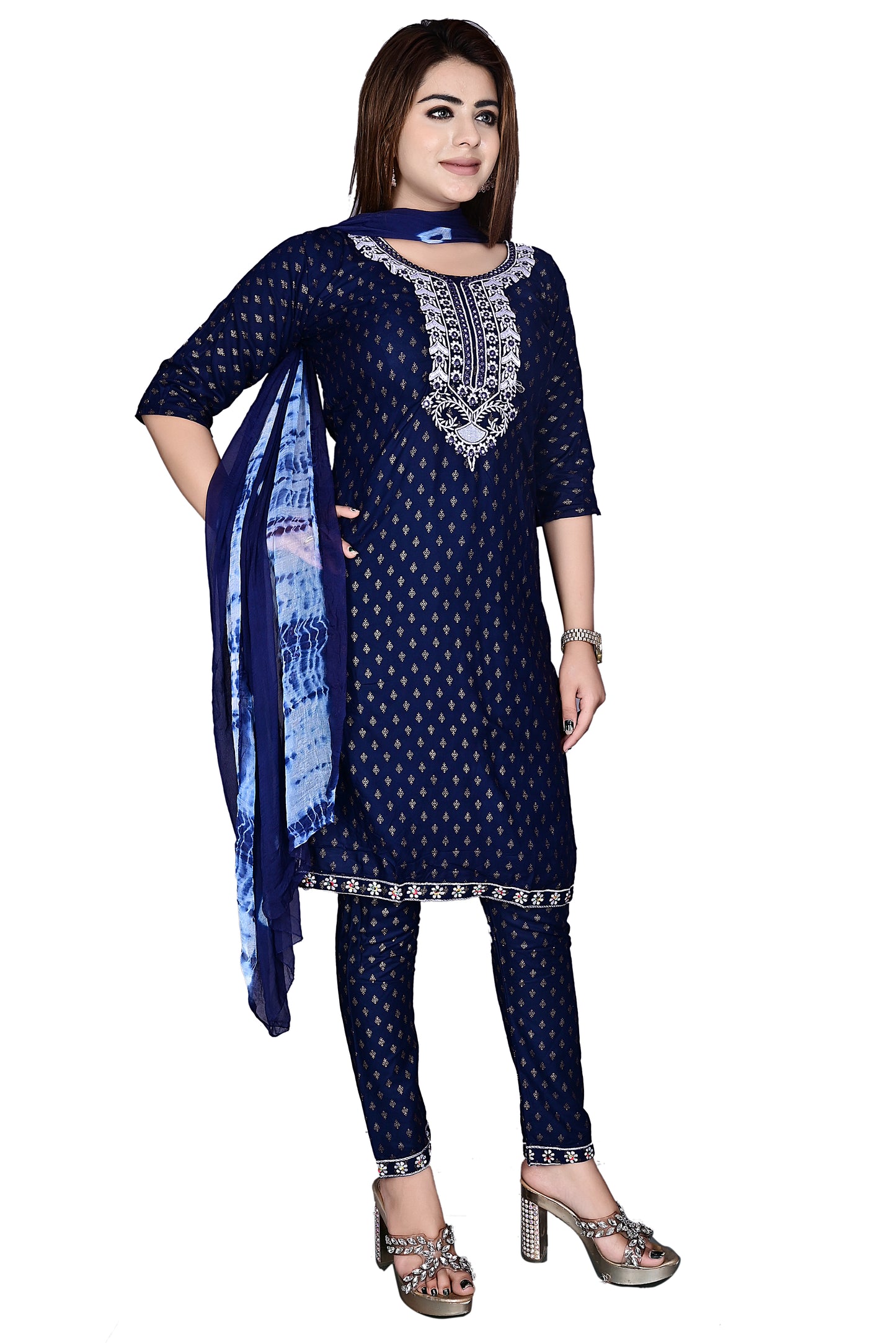 Rayon Kurti, Dupatta with Pant 3Pc suit