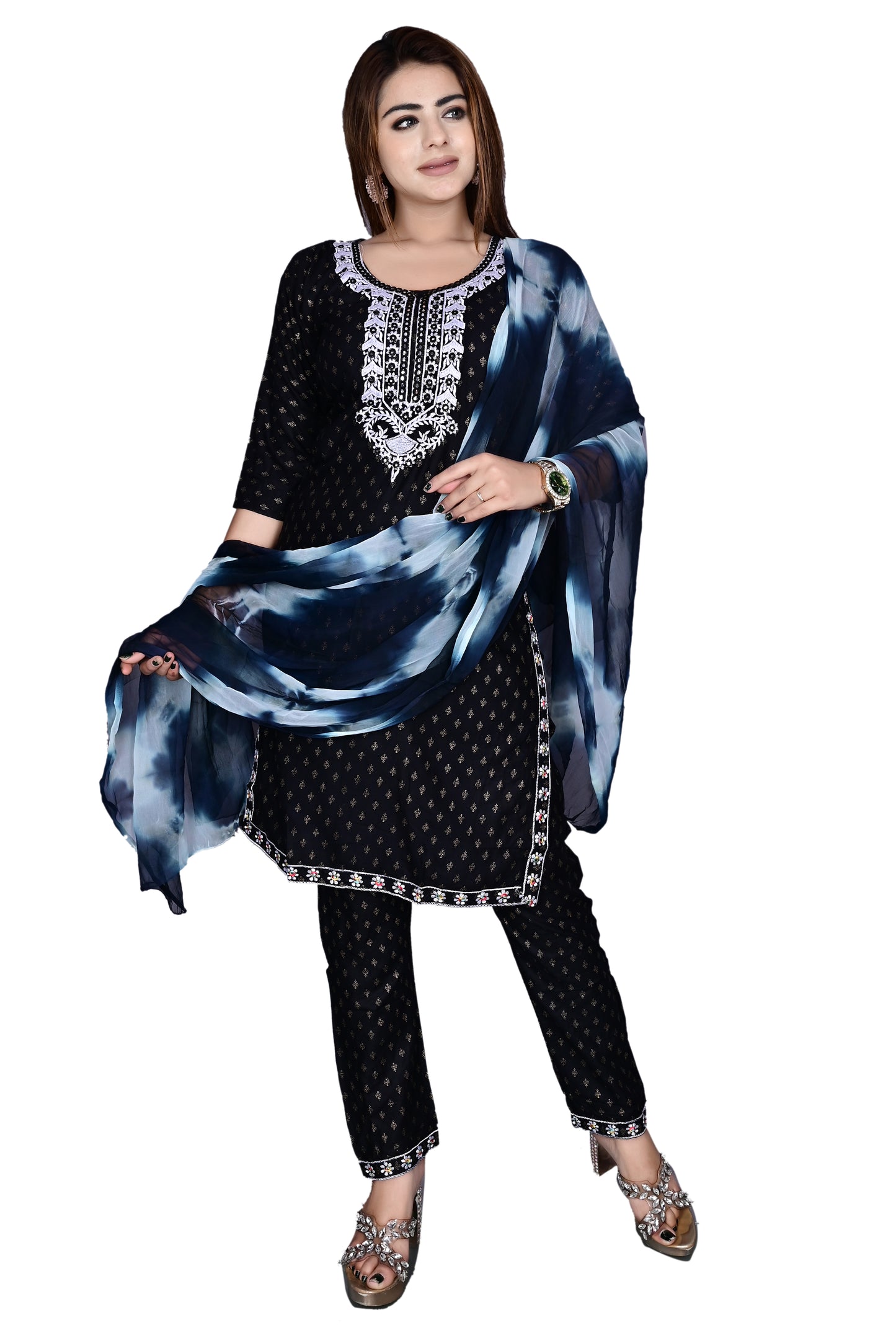 Rayon Kurti, Dupatta with Pant 3Pc suit
