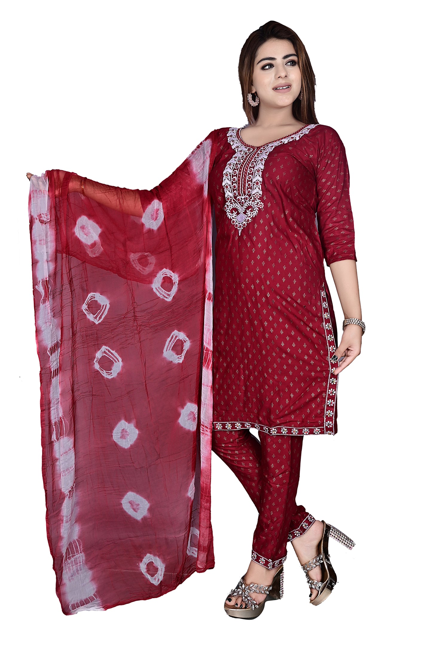 Rayon Kurti, Dupatta with Pant 3Pc suit