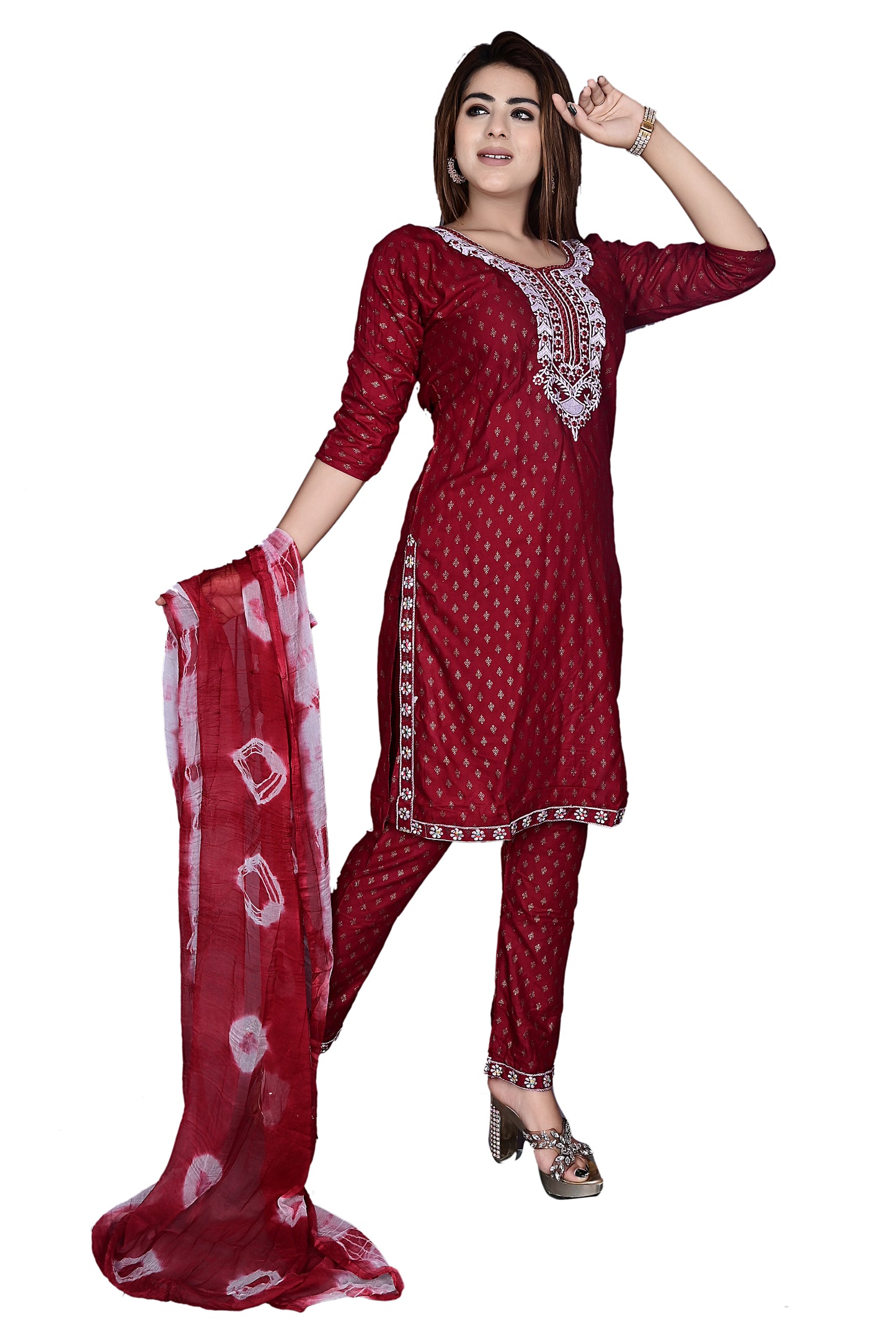 Rayon Kurti, Dupatta with Pant 3Pc suit