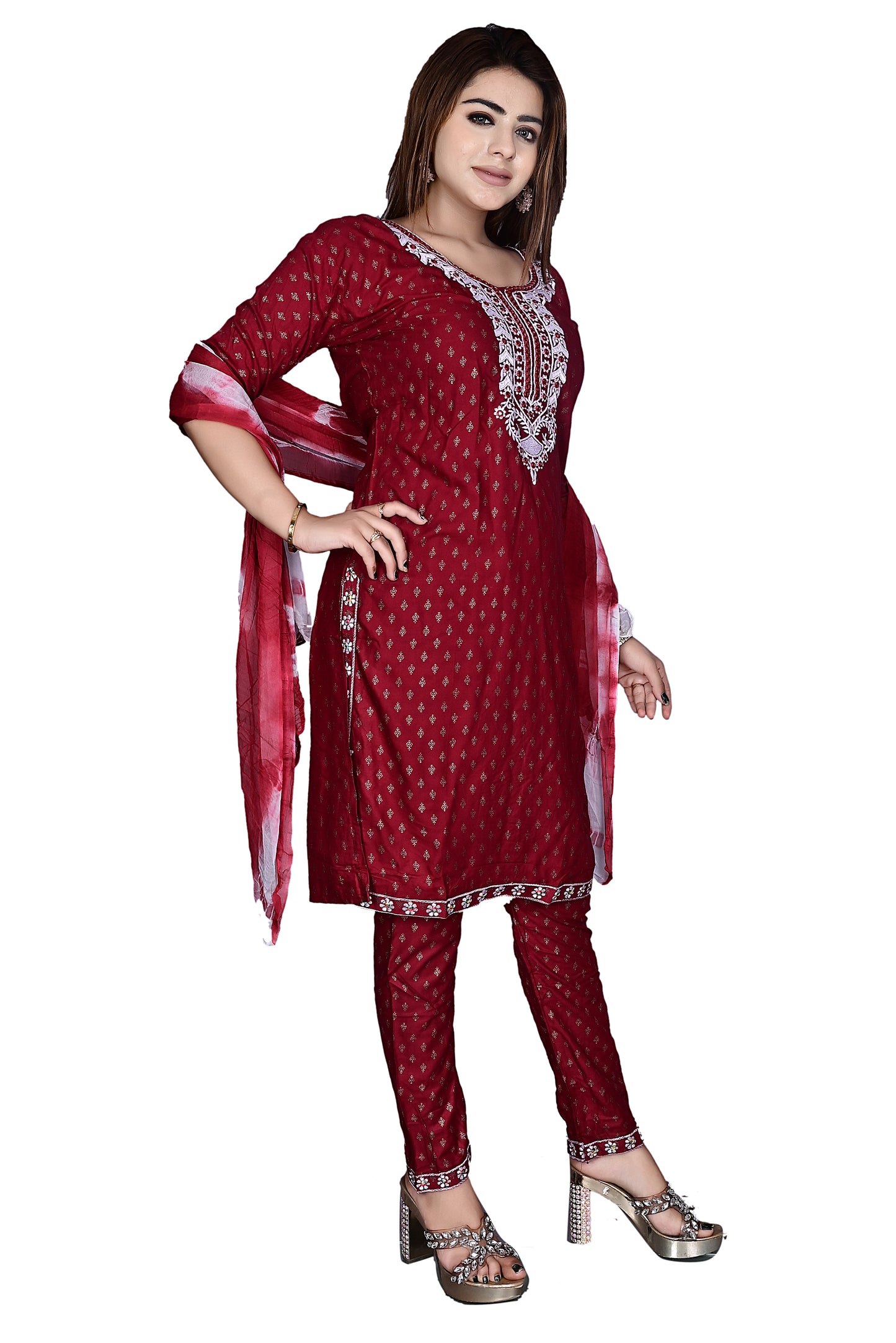 Rayon Kurti, Dupatta with Pant 3Pc suit