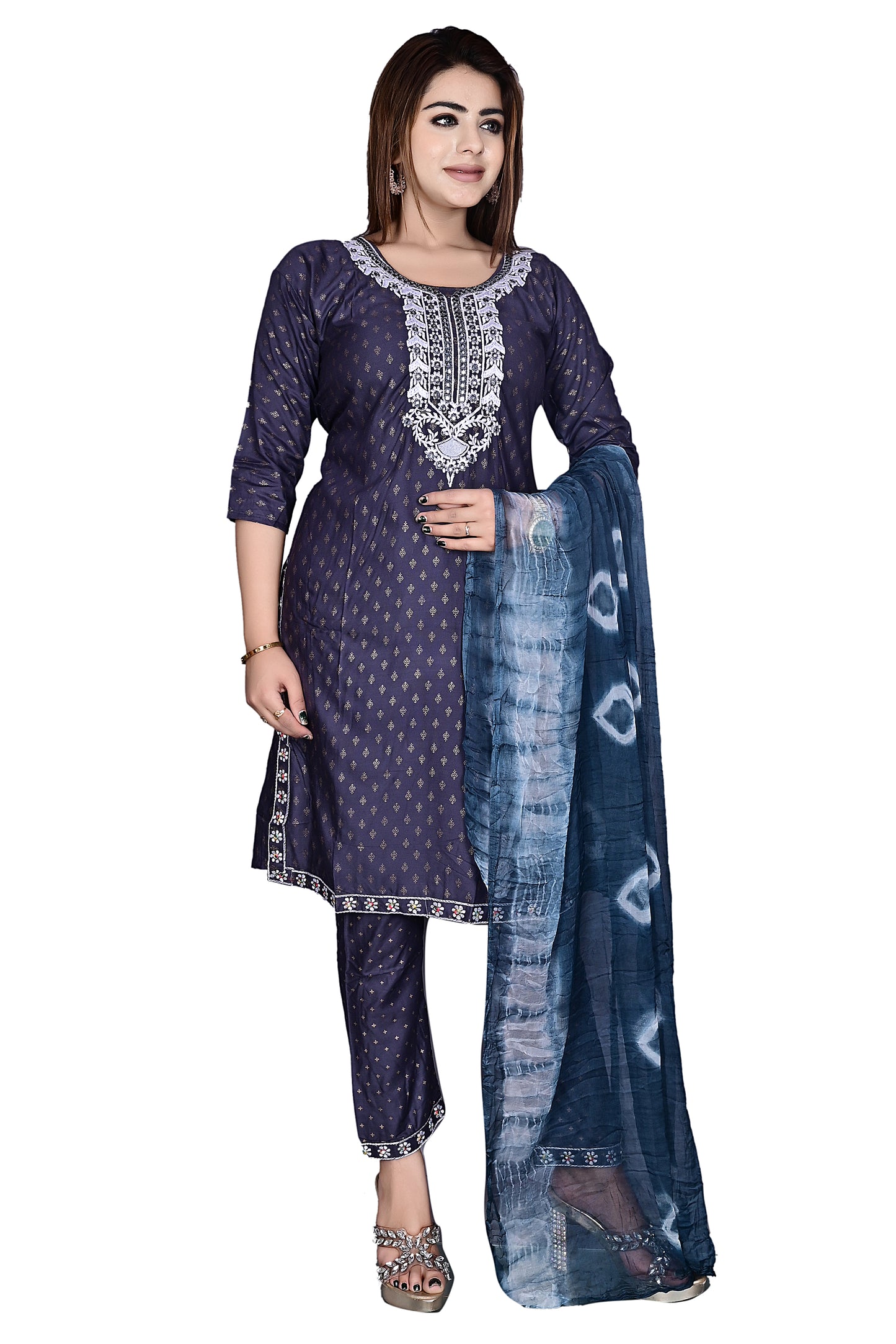 Rayon Kurti, Dupatta with Pant 3Pc suit