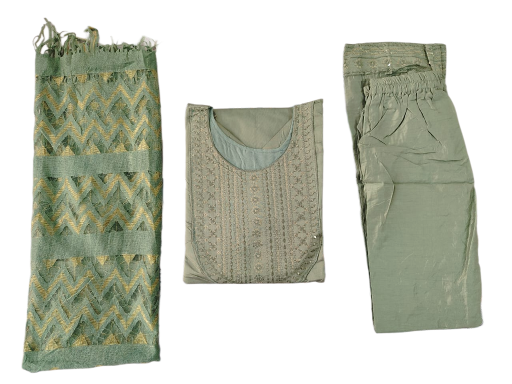 Chanderi Silk Kurta Pant set with Dupatta