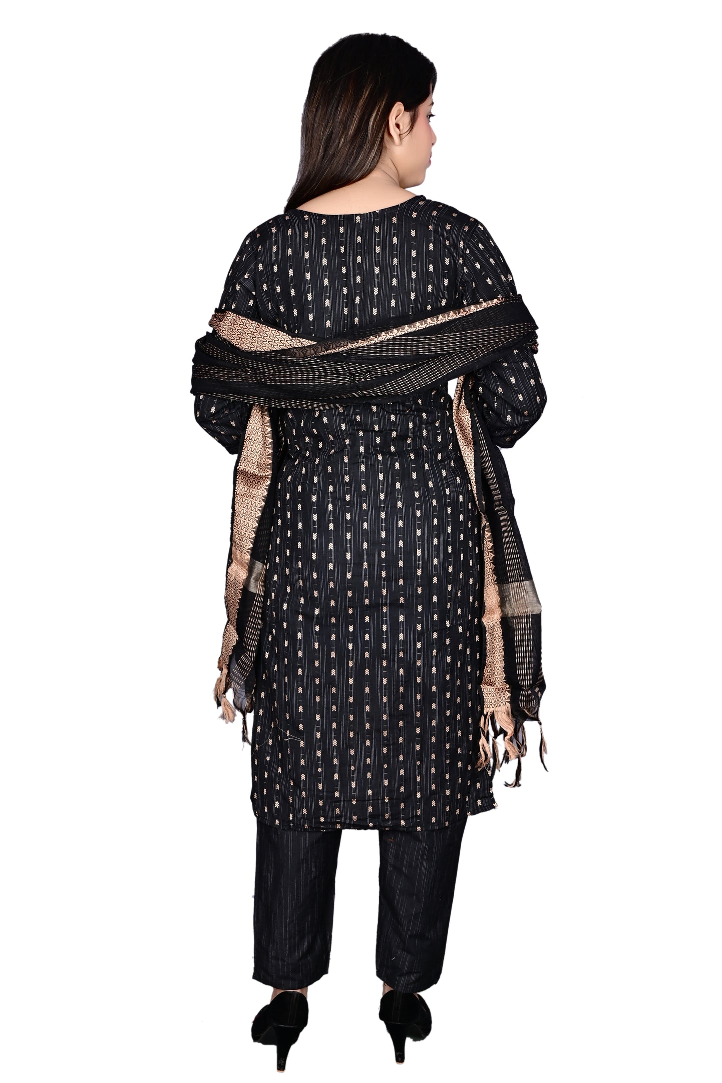 Cotton mirror work 3Pc Kurta Pant suit with Dupatta