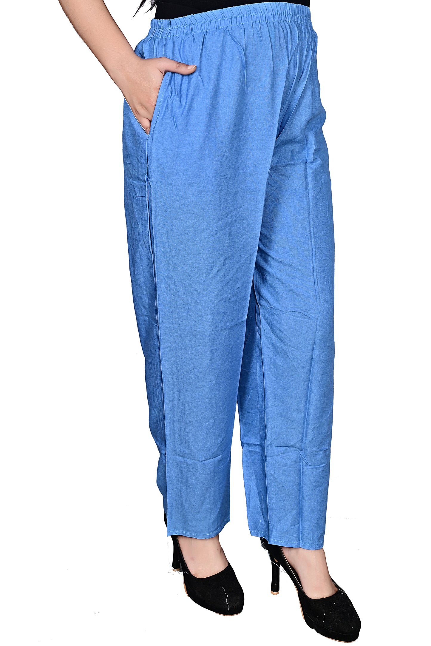 Blue Rayon Kurta Pant with Dupatta Set