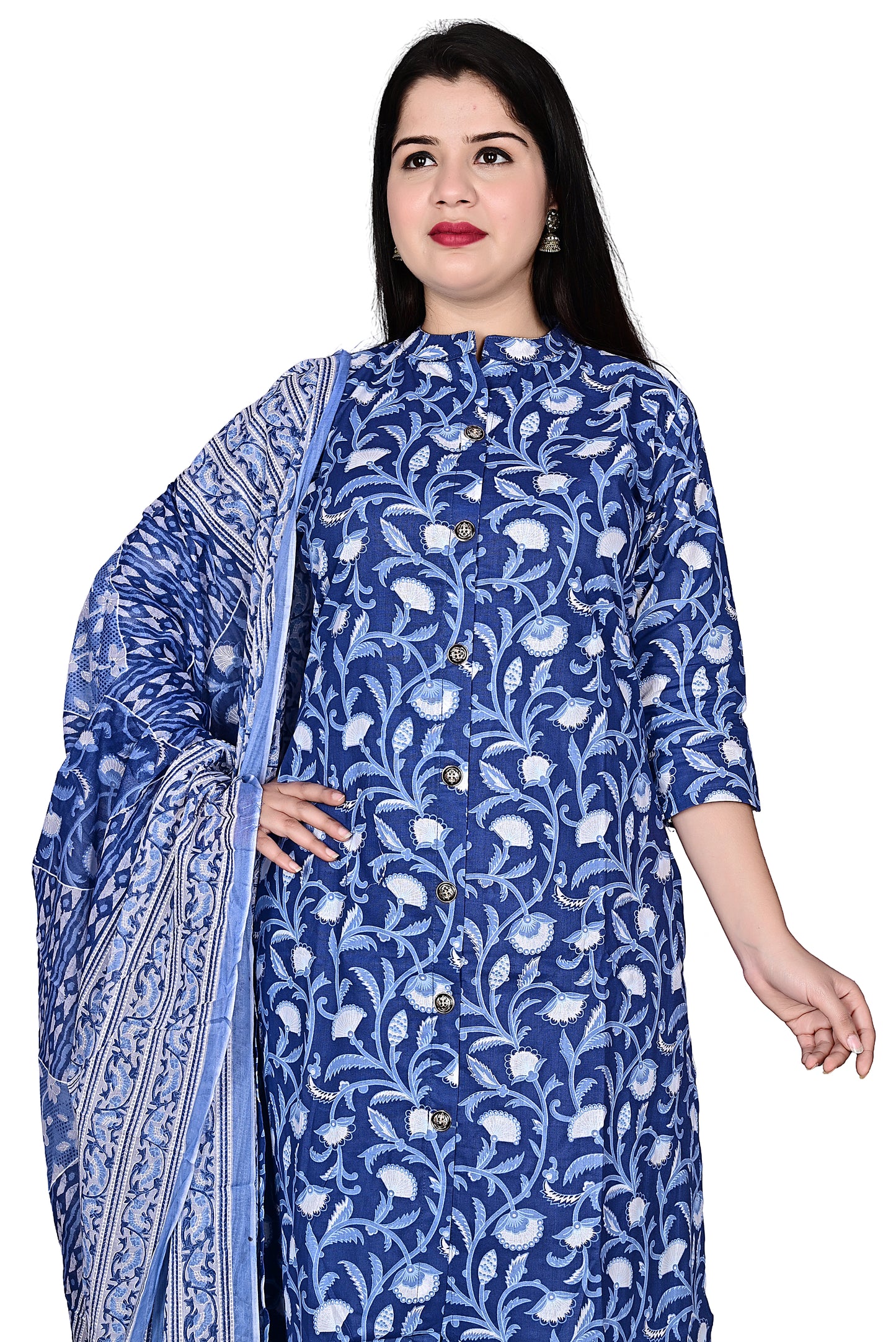 Cotton Ladies 3pc Kurta Palazzo suit with Dupatta
