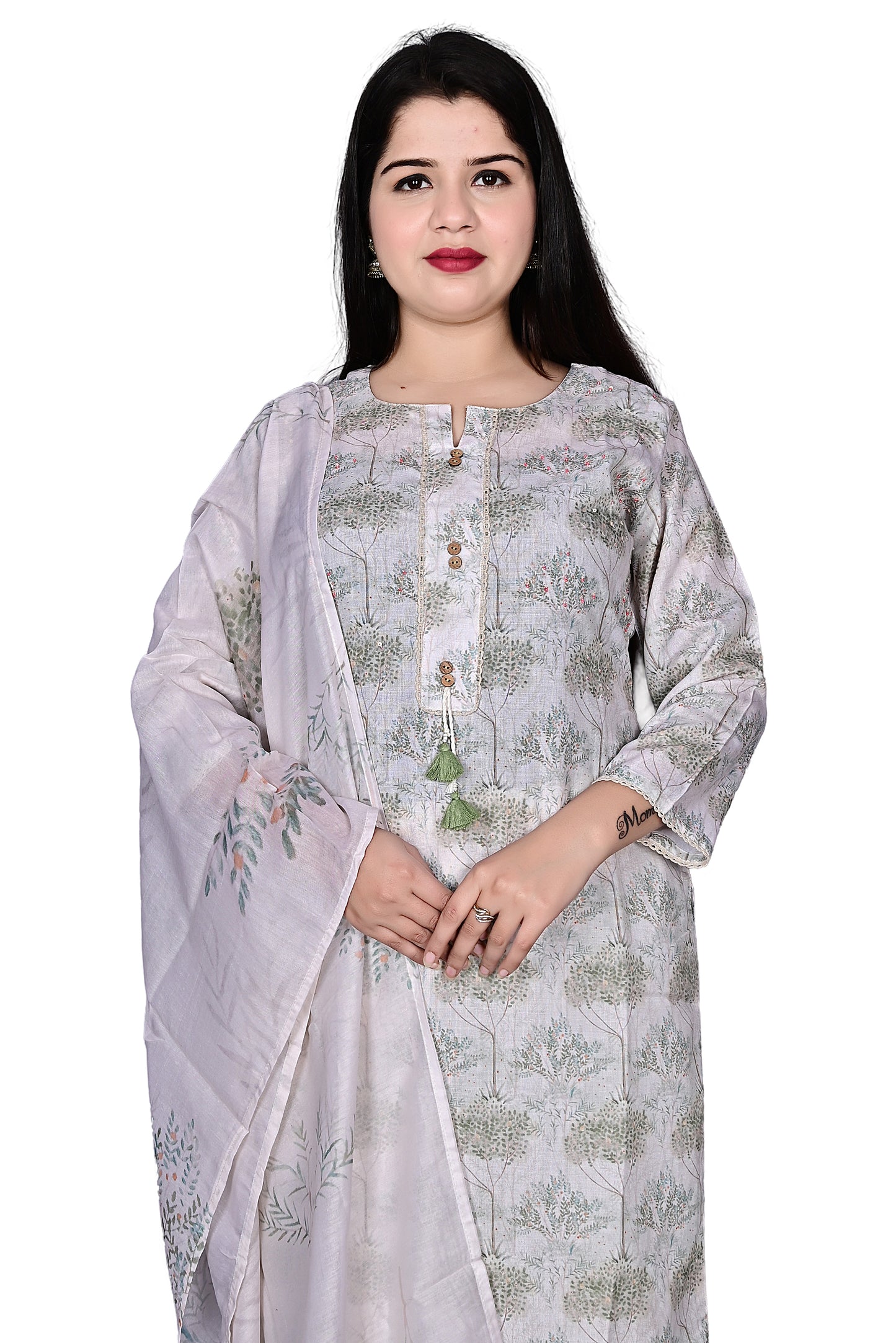 Lilan Cotton Ladies 3pc Kurta Pant suit with Dupatta