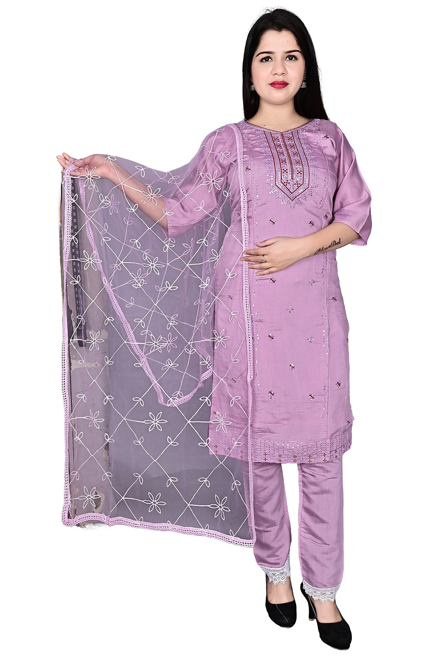 Silk Kurta Pant set with Dupatta