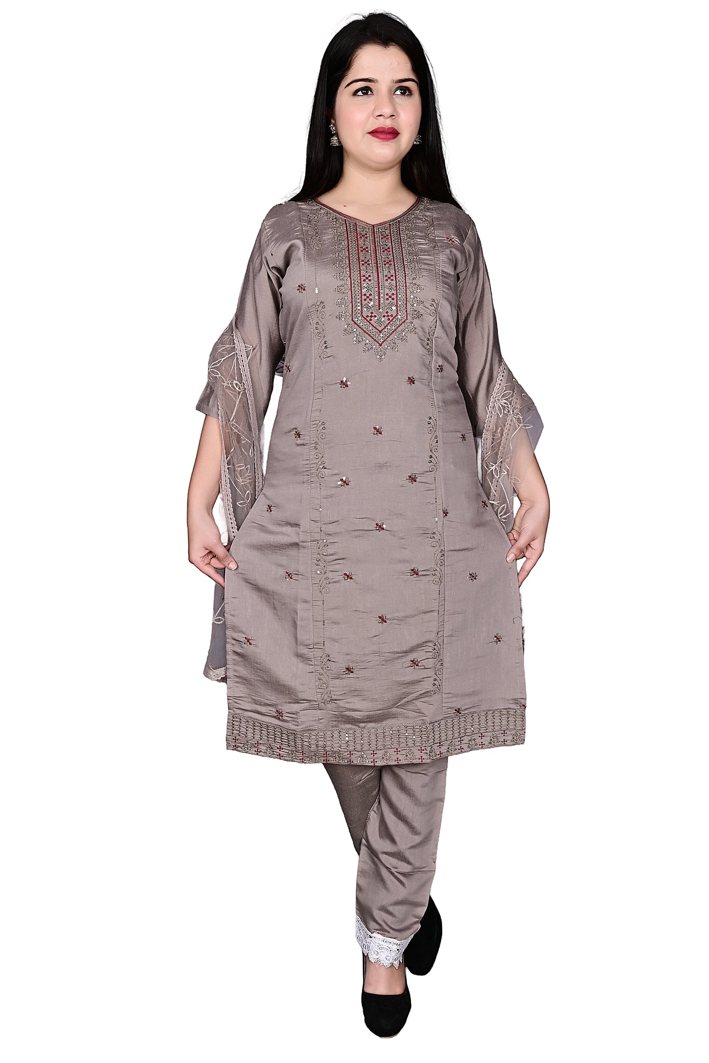 Silk Kurta Pant set with Dupatta