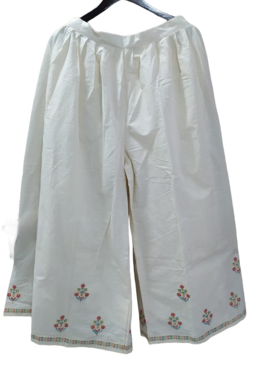 Premium Pure Kora Cotton Ladies 3pc Kurta Palazzo suit with Dupatta